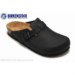 Birkenstock Boston 男/女經典軟木黑色皮革拖鞋涼鞋 34-46。