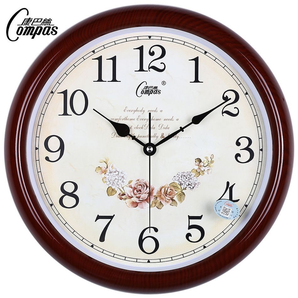康巴絲歐式鐘錶創意掛鐘  日曆時尚個性掛錶 復古靜音  客廳時鐘  石英鐘 歐式古典風格  品質優雅氣質