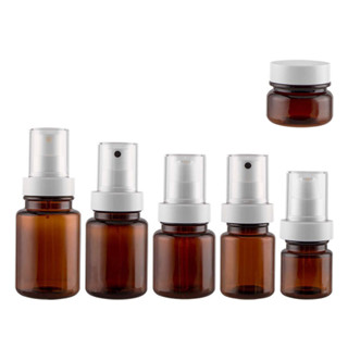40ml-100ml 可再填充塑膠泵瓶棕色乳液瓶棕色精華瓶細霧化妝定型噴霧瓶