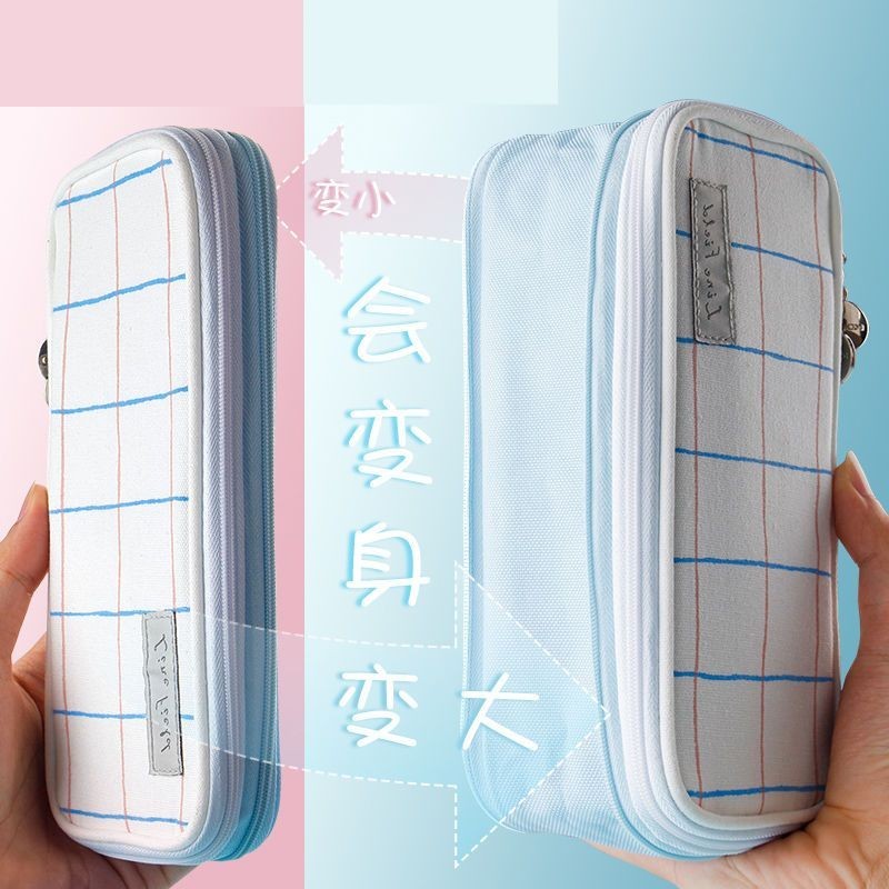 『二次元小物』日本KOKUYO國譽筆袋大容量男女筆袋收納創意鉛筆盒雙層拉鏈文具袋 小紅薯同款 小紅薯熱銷