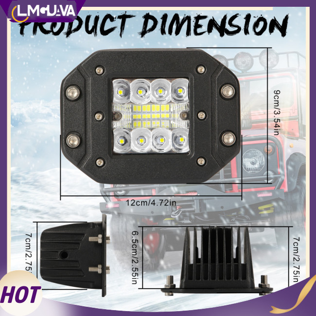 Lmg 5英寸嵌入式Led工作燈條DC10-48V 48W 4800LM高亮度6000K點泛光組合行車燈
