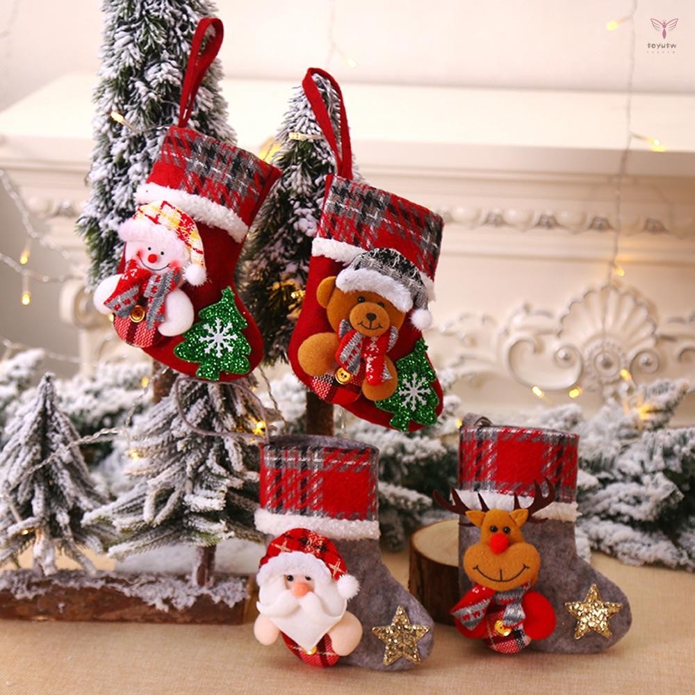 Uurig)聖誕節新款創意娃娃聖誕襪禮品袋聖誕樹挂件聖誕裝飾聖誕派對裝飾