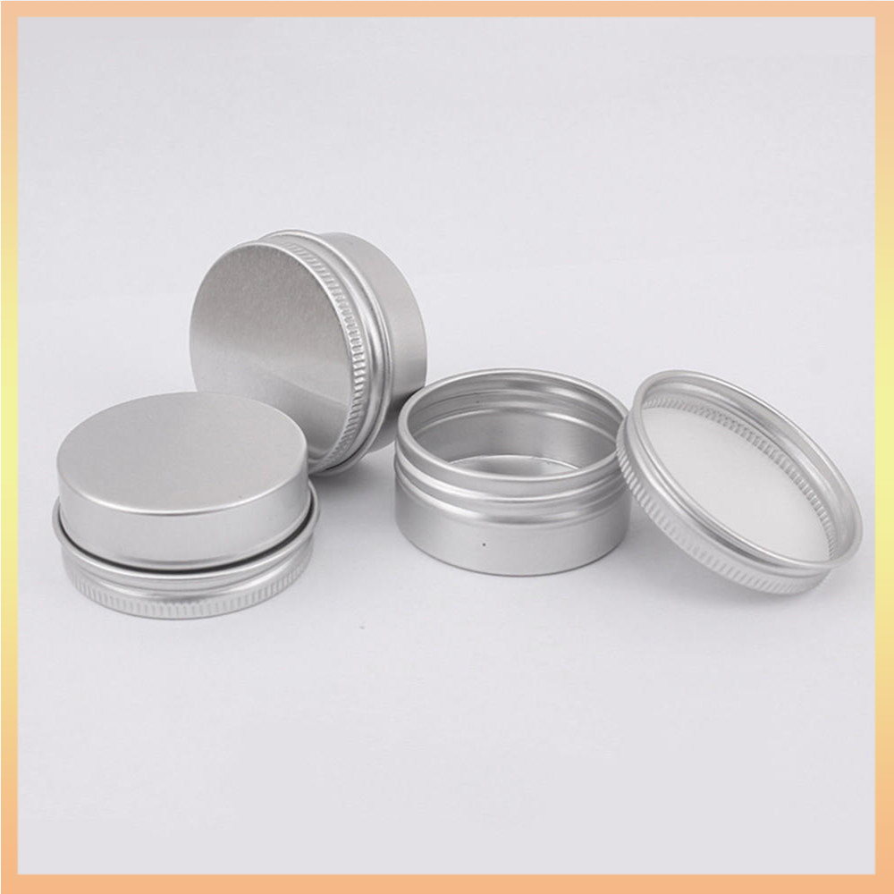 5ml-250ml 化妝品鋁罐鋁盒銀色鋁罐螺旋蓋圓形蠟燭香料罐罐蓋子容器