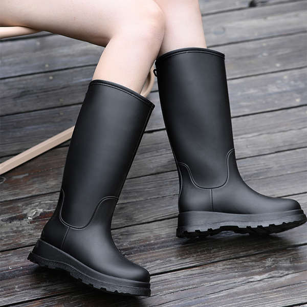 hunter 雨鞋 雨靴 高筒雨鞋女款2024新款四季防水防滑戶外穿時尚中高筒膠鞋雨靴LFY
