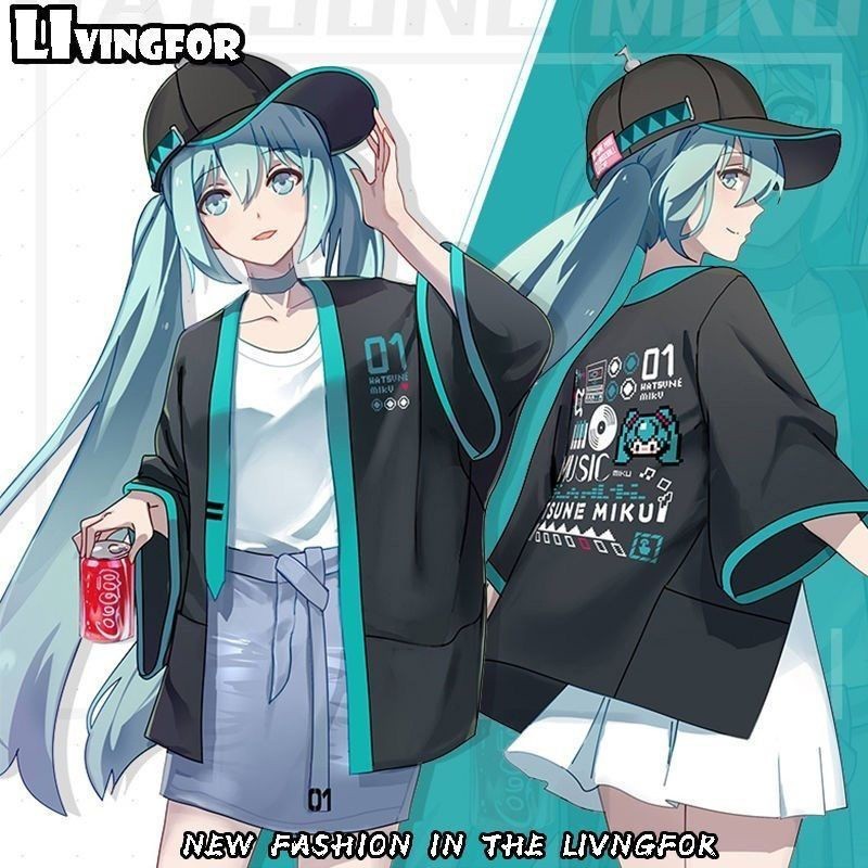 初音未來周邊衣服未來衣服羽織動漫和服動漫休閒裝斗篷外套學生裝萬聖節狂歡派對套裝女萬聖節服裝