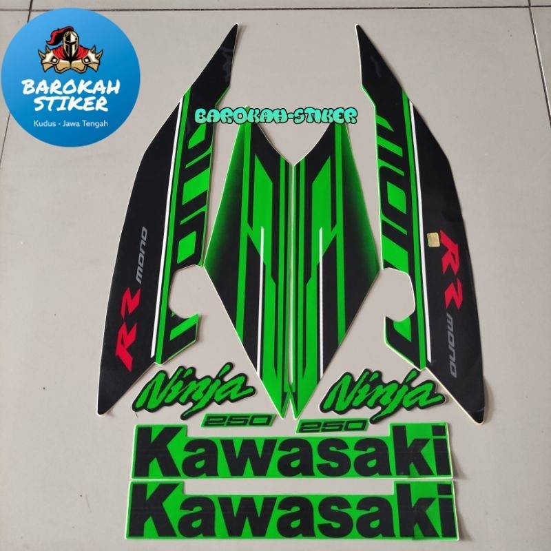 Hijau 條紋貼紙 Pole Kawasaki ninja rr 250 mono 2016 綠色車身貼紙摩托車標準最