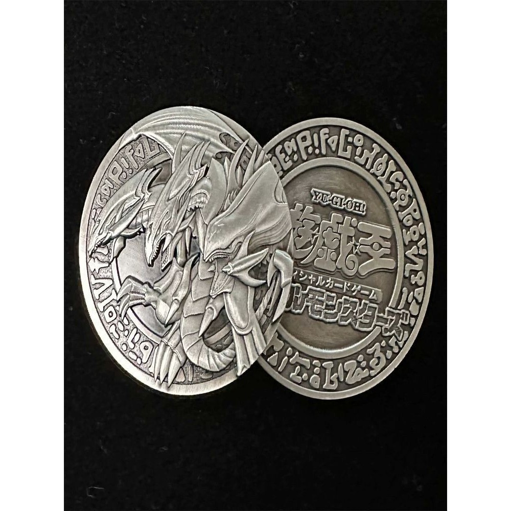 自製遊戲王浮雕25週年三幻神青眼白龍黑魔女金屬硬幣鑰匙項鍊掛墜