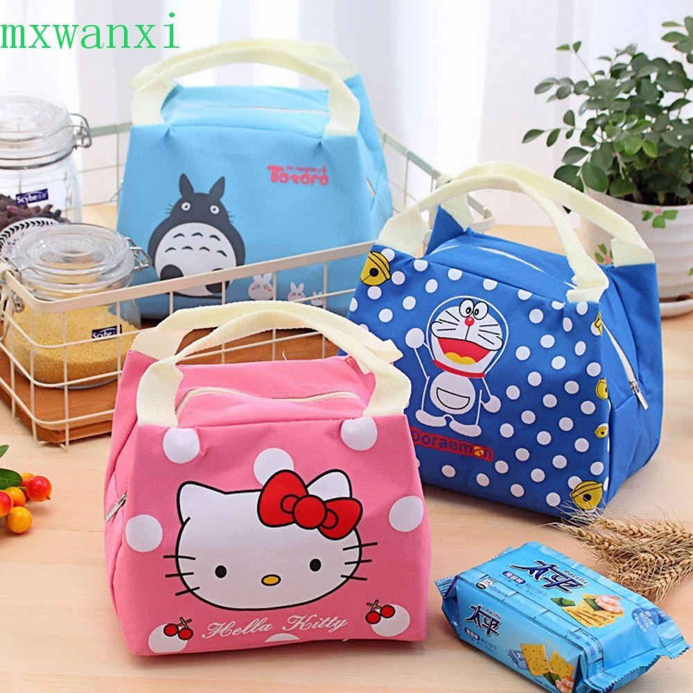 MXWANXI防水午餐袋便攜式休閒卡通設計龍貓涼爽的午餐盒袋戶外食品手提袋