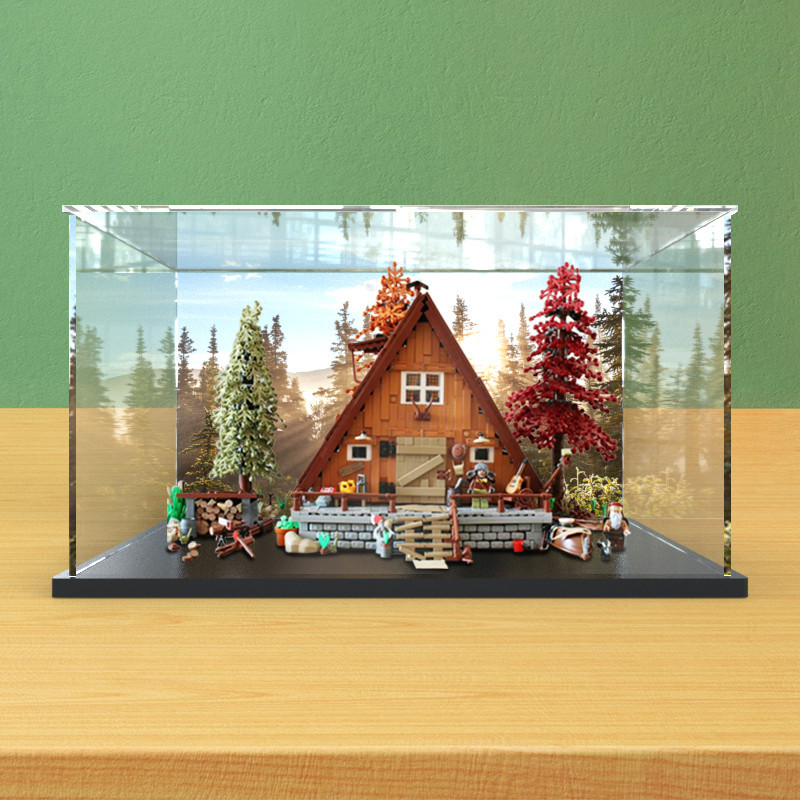 亞克力展示盒適用樂高21338A形木屋積木拼裝模型玩具透明防塵罩盒