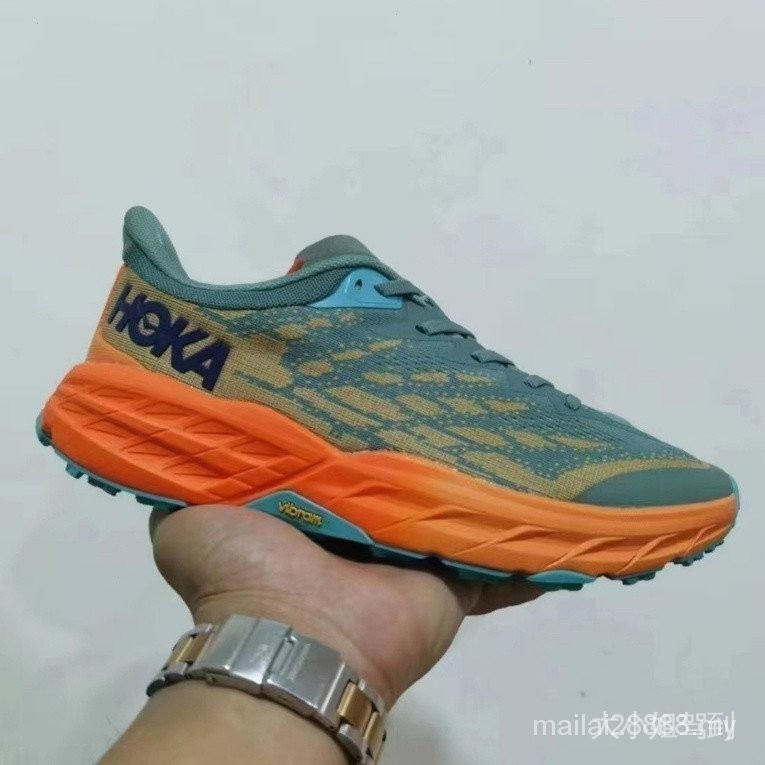 Hoka One One speedgoat 5 男士越野跑鞋透氣網眼減震運動鞋 urnf