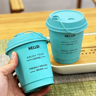 咖啡杯一次性紙杯帶蓋 商用專用奶茶熱飲紙杯子外帶打包杯