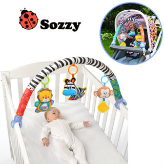 Sozzy嬰兒床鈴床夾手推車裝飾音樂響紙寶寶玩具嬰兒斑馬車夾