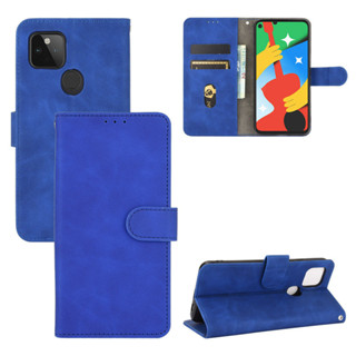 日本書本式防摔殼適用 Google 谷歌Pixel 4A 5G素面手機套保護殼磁扣復古翻蓋插卡膚感牛皮紋皮套