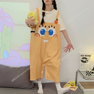 🔥熱銷商品🔥海綿寶寶連體睡衣女夏季短袖可愛卡通睡裙學生宿捨可外穿傢居服- MT全球