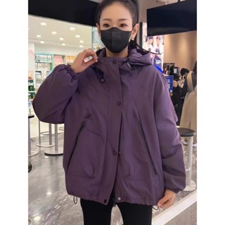 [多米女裝]2025春秋款衝鋒衣工裝外套女韓版寬鬆休閒連帽風衣大口袋棒球外搭