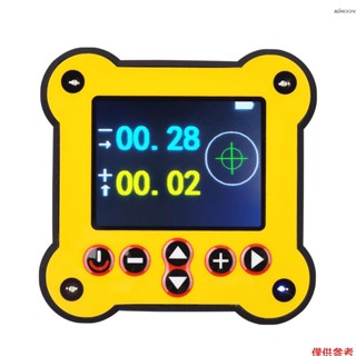 雙軸數字傾角儀 電子水準儀 數顯水準儀 可充電/內建磁鐵/有輸出功能 黃色 英文版0.02精度