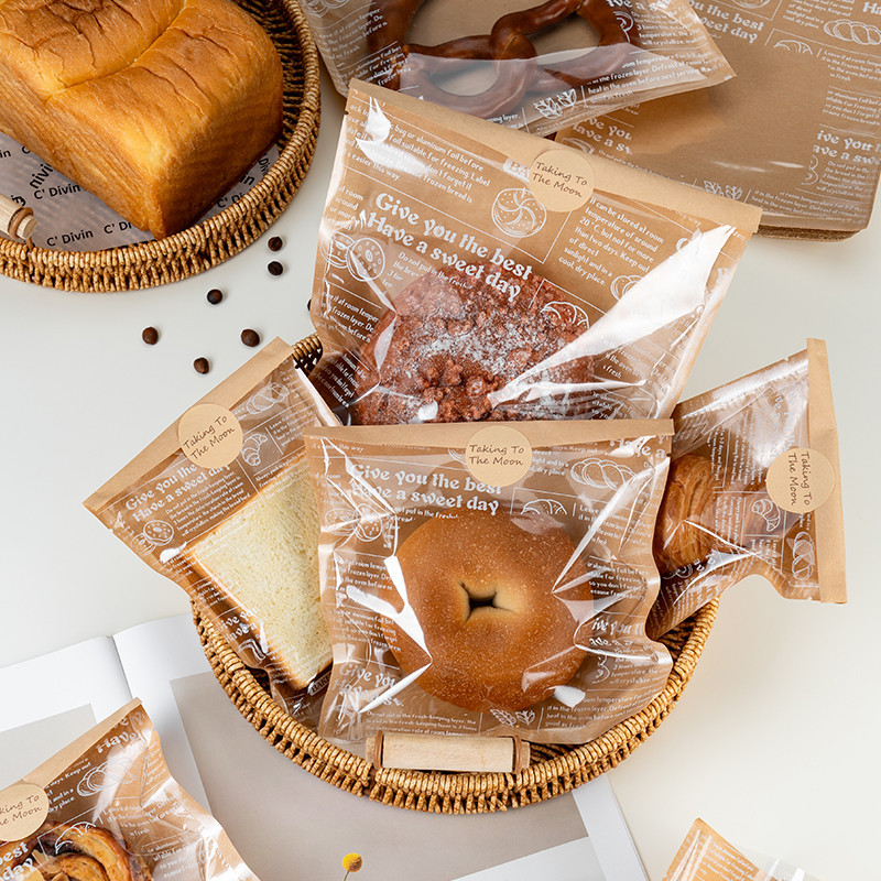 【現貨】【麵包袋】餅乾 麵包 包裝袋 烘焙 食品 透明 打包袋子 三明治 貝果 吐司 歐包 牛皮紙袋