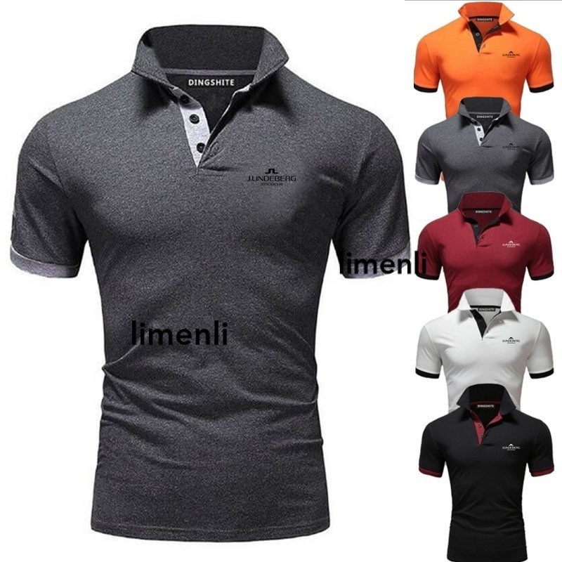 J.lindeberg 男士 Polo 衫短袖時尚男士上衣尺寸 M-4Xl 1019