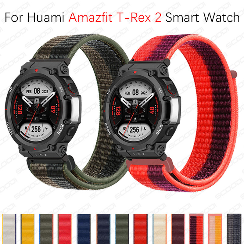 適用於Huami Amazfit T-Rex 2 智能手錶腕帶手鍊手錶配件的運動環尼龍錶帶