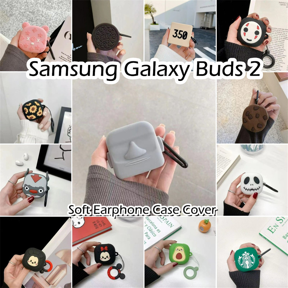 SAMSUNG [imamura] 適用於三星 Galaxy Buds 2 手機殼卡通創新系列軟矽膠耳機殼外殼保護套 N