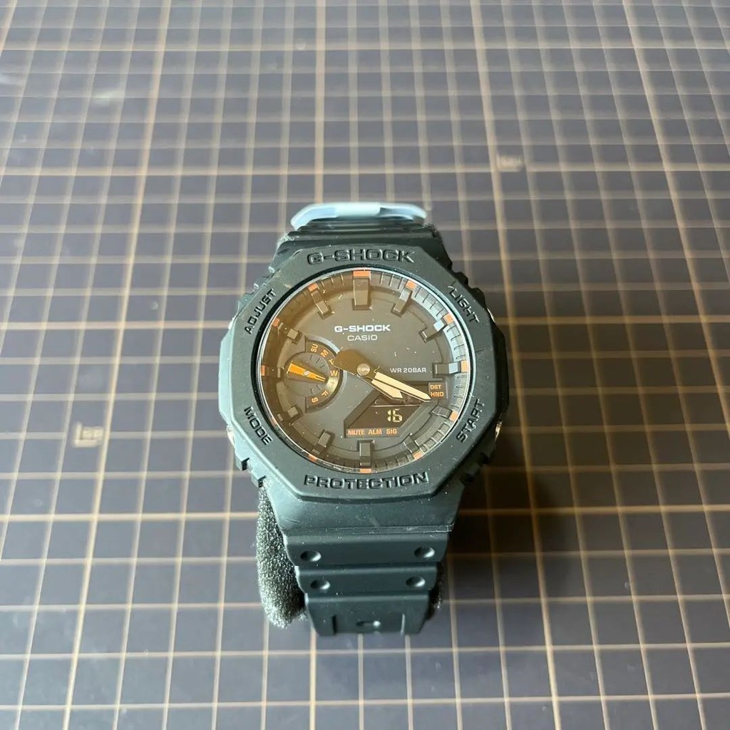 CASIO 手錶 GA-2100 G-SHOCK SHEEN 霓虹 Neon 黑色 橘色 mercari 日本直送 二手