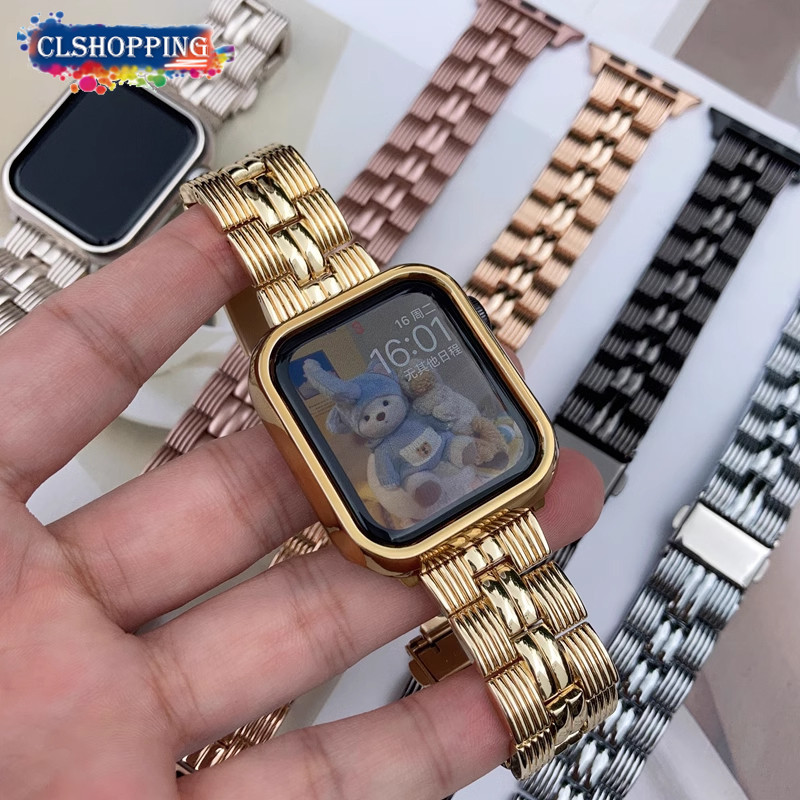 Clshopping 金屬不銹鋼智能手錶錶帶適用於 Apple Watch Ultra2 Ultra 9 8 7 6 S