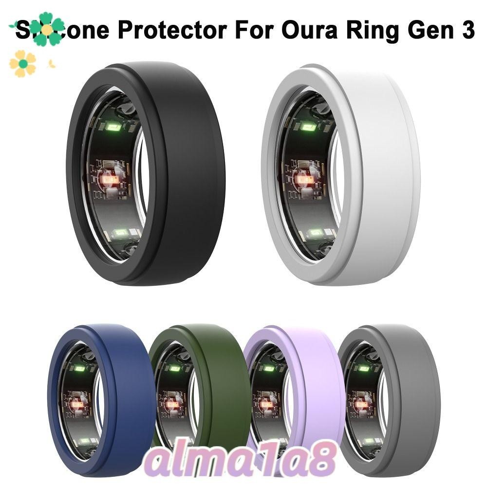 ALMA1A8硅膠蓋,防劃傷硅膠智能戒指保護套,軟彈性附件防汗保護器Oura戒指Gen3