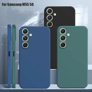 SAMSUNG 適用於三星 M55 手機殼 6.7 的三星 Galaxy M55 液態矽膠手機後保險槓 TPU 軟殼