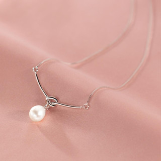 Sunlight Jewelry·925純銀高級感繩結珍珠項鍊簡約小眾設計