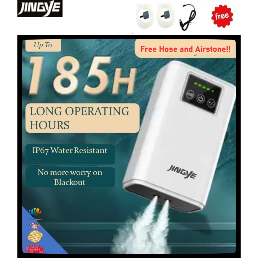 Jingye AC/DC充電電池氣泵水族釣魚YE-LD10 YE-LD20 YE-LD30