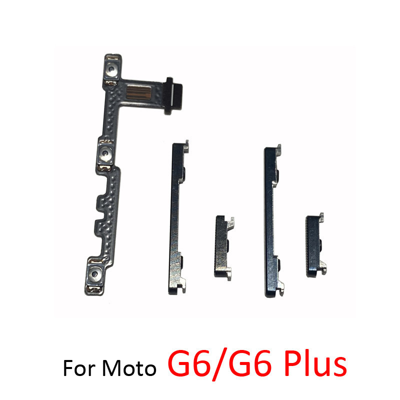 MOTOROLA 電源音量按鈕 Flex 適用於摩托羅拉 Moto G6 Plus 手機新開關側鍵電纜黑色藍色適用於 M