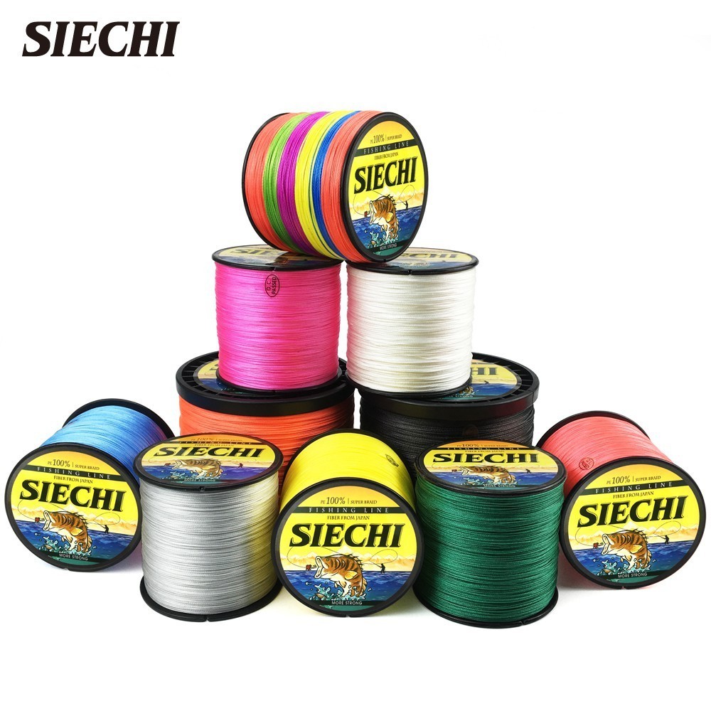 Siechi 4 編織釣魚線編織 PE 4x 100m 和 300m 釣魚線 4 線刺繡單色釣魚線輪