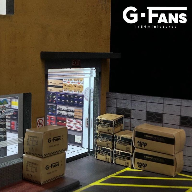 ※特價※G FANS 汽車模型實體店 1:64 模型 場景 建築 停車場 非TOMY