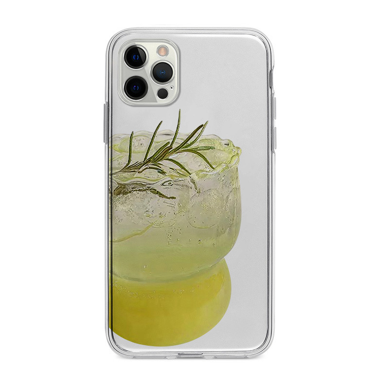 黃色冰汽水適用iPhone15promax手機殼14pro保護軟12pro簡約xsmax透明xr創意12mini蘋果14