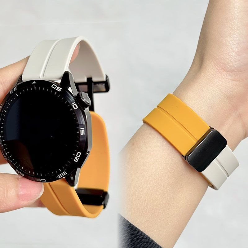 適用小米xiaomi watch S3 手錶color/2拼色watch S2吸磁矽膠S1pro華米GTR4腕帶