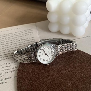 法式復古vintage手錶女年新款簡約氣質藝文鋼帶圓形數字表盤