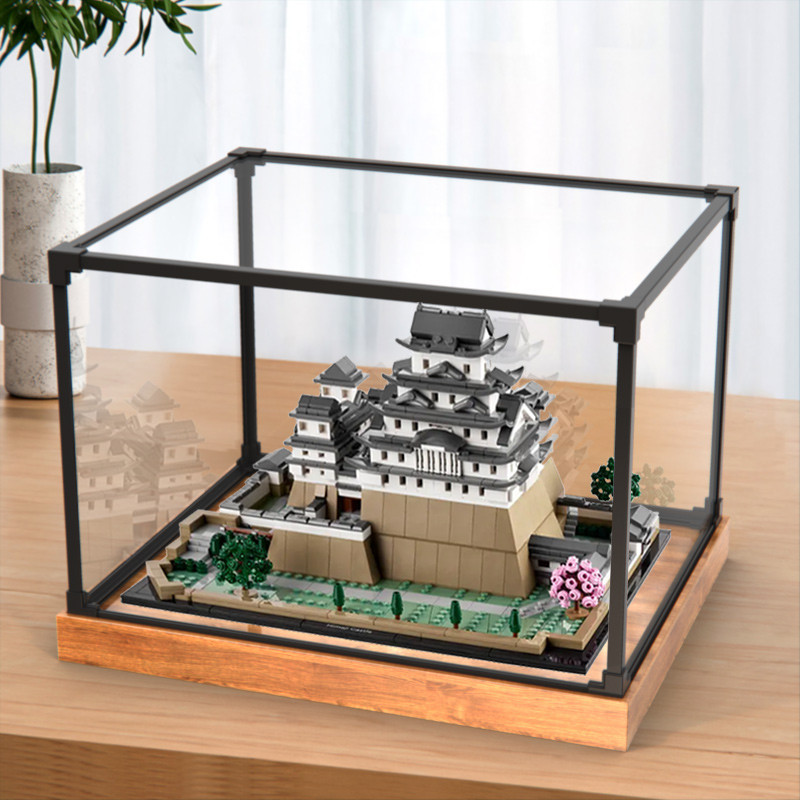 亞克力防塵罩適用樂高21060建築姬路城模型透明手辦合金框展示盒