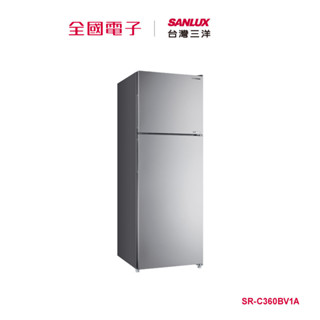 台灣三洋360L雙門鏡面鋼板變頻冰箱 SR-C360BV1A 【全國電子】