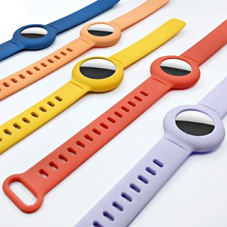 矽膠錶帶防丟手鍊保護套外殼兒童保護套適用於 Apple AirTag Tracker 定位器配件
