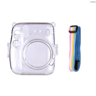 適用於 Fujifilm Instax Mini 11 Came-228 的帶彩虹掛繩更換的保護套即時相機透明保護套