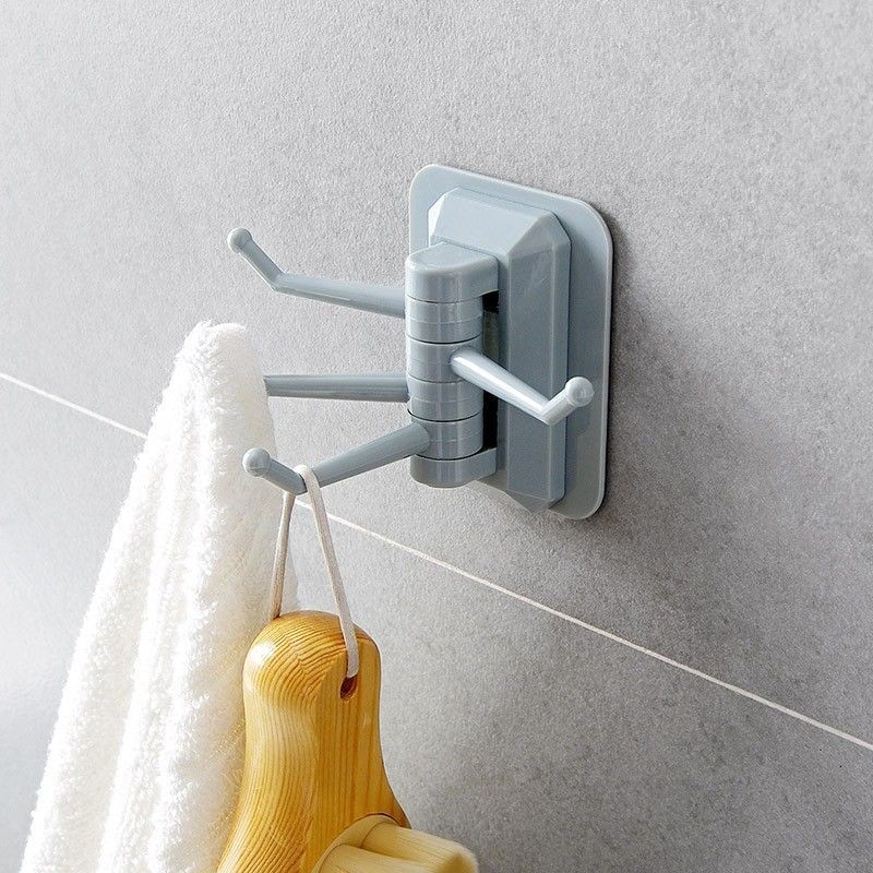 旋轉掛鉤強力粘膠毛巾掛架浴室牆壁置物架家用免打孔牆上無痕粘鉤