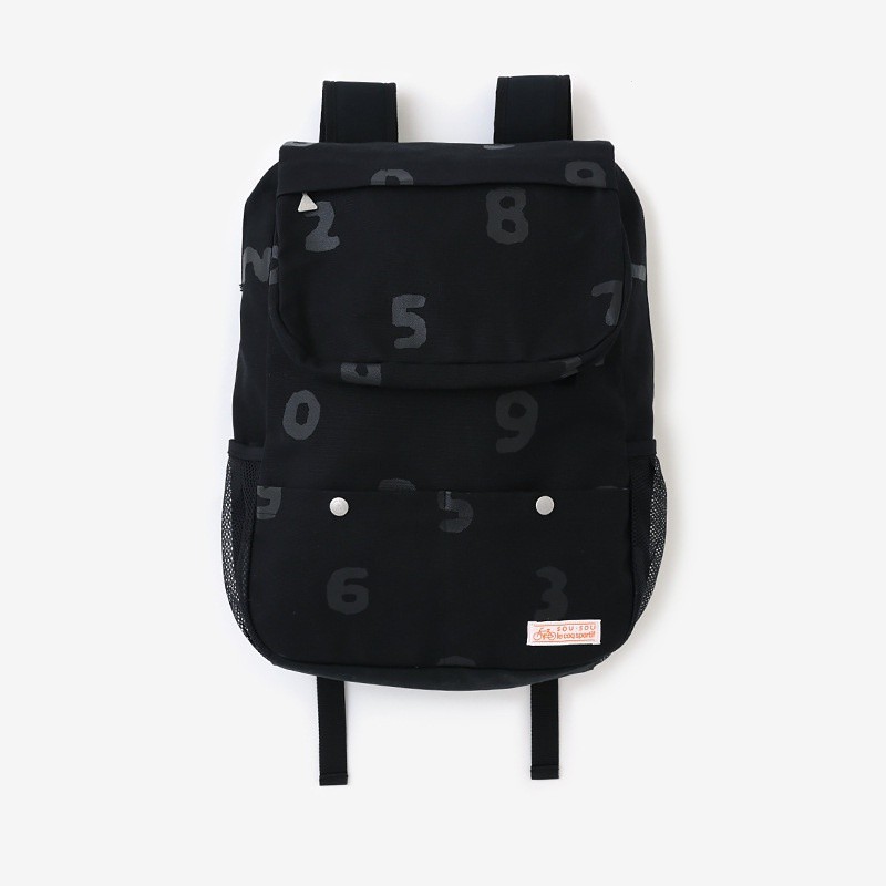 【現貨速發】日本潮牌 2023新款 SOUSOU帆布後背包 簡約大容量 耐磨 黑色數字後背包 書包 電腦包