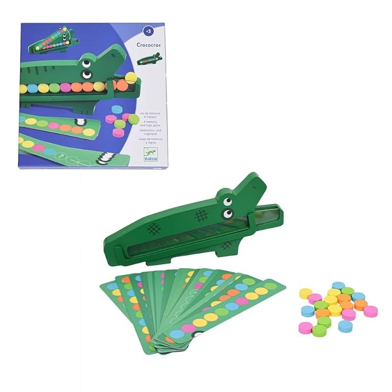 指尖 玩具 啓發 啓發玩具 木製玩具 木製拼圖 配對遊戲 兒童 3歲 2歲 鱷魚 動物 [ DJECO 傑高 鱷魚時鐘