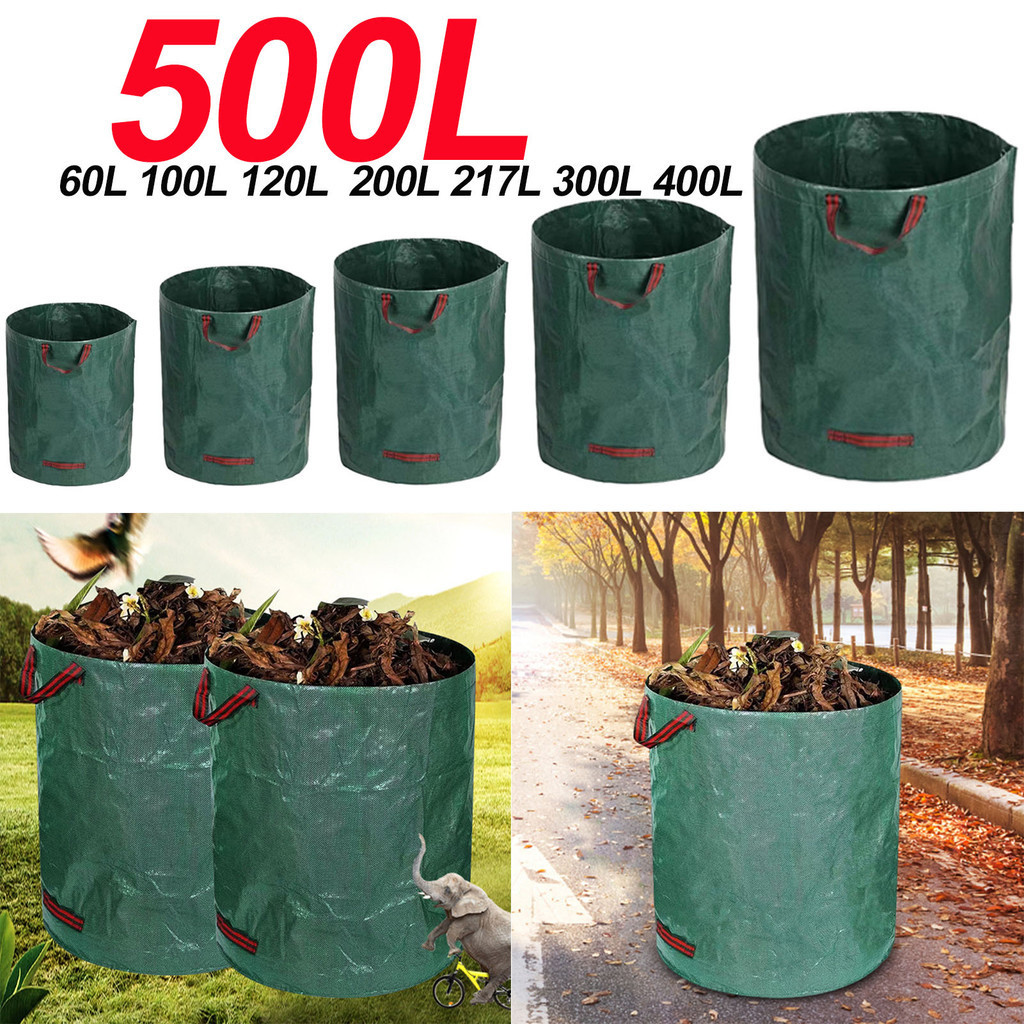 60l-500l 可重複使用花園袋大容量葉袋輕型垃圾桶可折疊花園垃圾容器收納袋