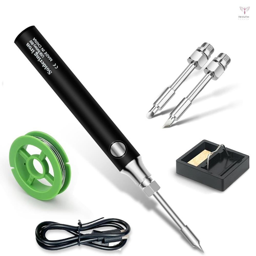 緊湊型烙鐵無繩 USB 可充電烙鐵便攜式更安全的焊接工具家用 DIY 手持焊筆