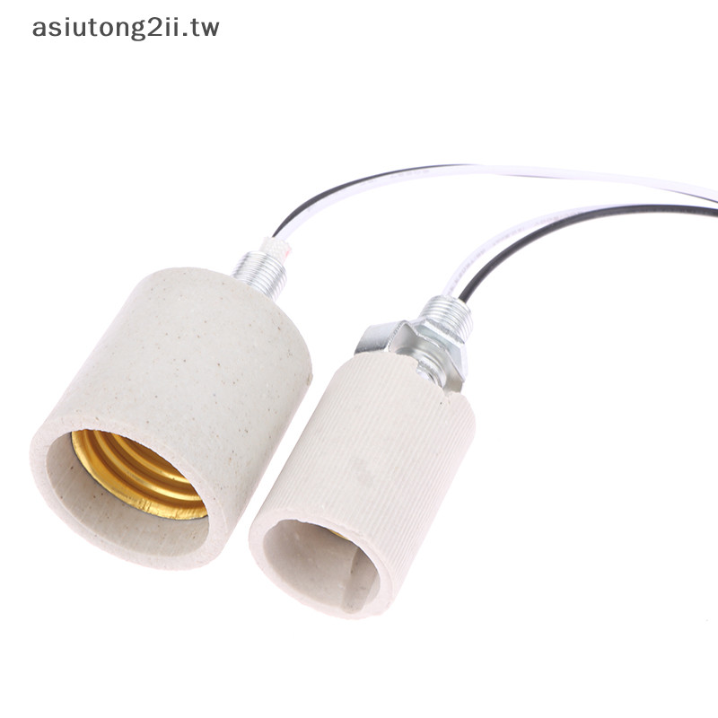 [asiutong2ii] E14/e27 陶瓷螺絲燈座 LED 燈耐熱適配器家用圓形插座燈泡底座帶電纜 [TW]