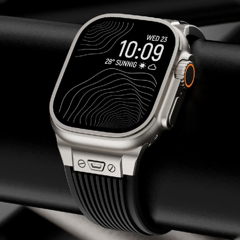 柔軟矽膠錶帶運動橡皮筋手鍊兼容 Apple Watch Ultra 2 49 毫米系列 9 8 7 45 毫米 44 毫