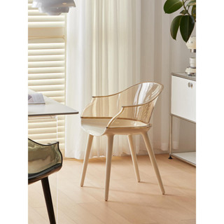 熱銷/現貨/免運費/北歐透明餐椅幽靈椅子簡約現代家用餐廳創意設計師亞克力靠背凳子