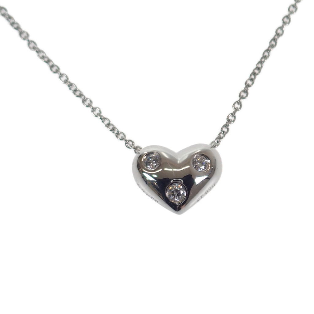 Tiffany &amp; Co. 蒂芙尼 飾品 項鍊 墜飾鑲嵌 心形PT950 鑽石 日本直送 二手