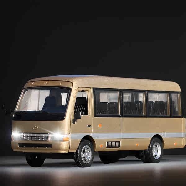 兒童玩具麵包公車男孩豐田考斯特中巴士仿真模型小汽車合金模型